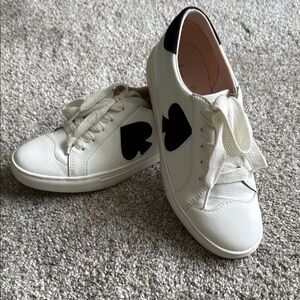Kate Spade White and Black Minimalist Sneakers